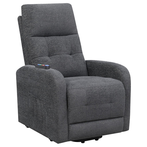 Howie Tufted Upholstered Power Lift Recliner Charcoal - CasaBella Furniture (San Antonio, TX)