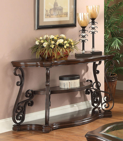 Laney Sofa Table Deep Merlot and Clear - CasaBella Furniture (San Antonio, TX)