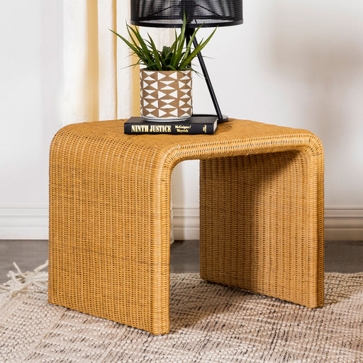 Juanita Square Rattan End Table Natural - CasaBella Furniture (San Antonio, TX)