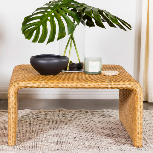 Juanita Square Rattan Coffee Table Natural - CasaBella Furniture (San Antonio, TX)
