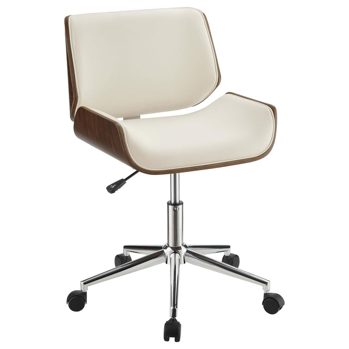 Addington Adjustable Height Office Chair Ecru and Chrome - CasaBella Furniture (San Antonio, TX)