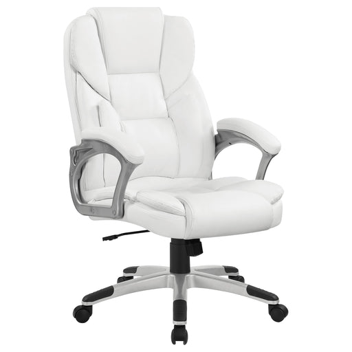 Kaffir Adjustable Height Office Chair White and Silver - CasaBella Furniture (San Antonio, TX)