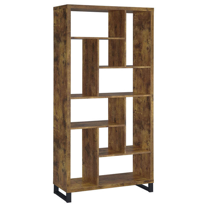 Delwin 10-shelf Bookcase Antique Nutmeg - CasaBella Furniture (San Antonio, TX)