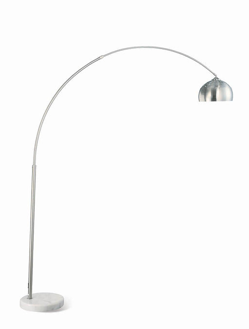 Krester Arched Floor Lamp Brushed Steel and Chrome - CasaBella Furniture (San Antonio, TX)