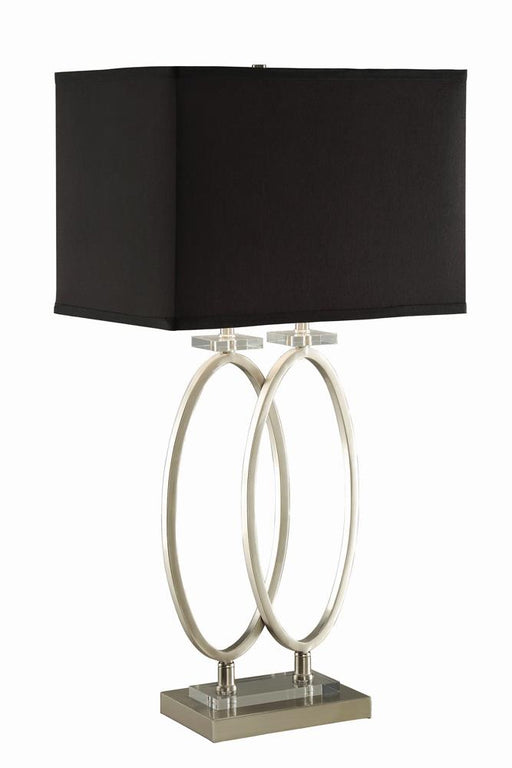 Izuku Rectangular Shade Table Lamp Black and Brushed Nickel - CasaBella Furniture (San Antonio, TX)