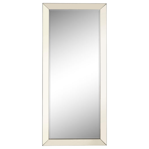 Barnett Rectangular Floor Mirror Silver - CasaBella Furniture (San Antonio, TX)