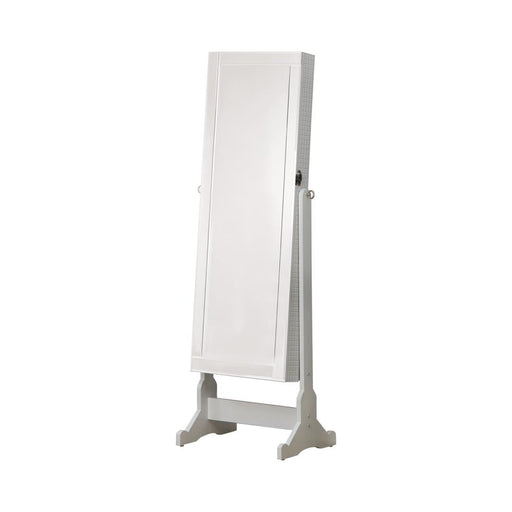 Zayas Storage Jewelry Cheval Mirror White - CasaBella Furniture (San Antonio, TX)
