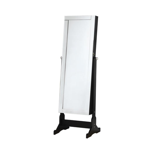 Cortez Storage Jewelry Cheval Mirror Black - CasaBella Furniture (San Antonio, TX)