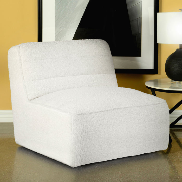 Cobie Upholstered Swivel Armless Chair - CasaBella Furniture (San Antonio, TX)