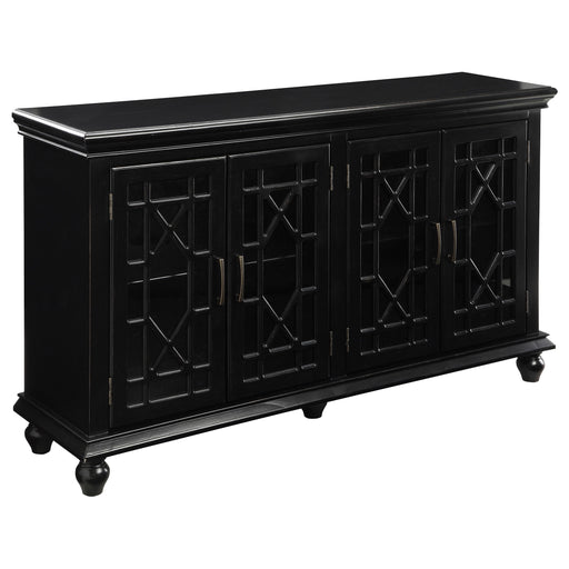 Kovu 4-door Accent Cabinet Black - CasaBella Furniture (San Antonio, TX)