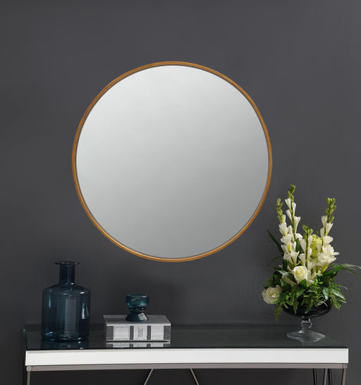 O'Malley Round Mirror Brass - CasaBella Furniture (San Antonio, TX)