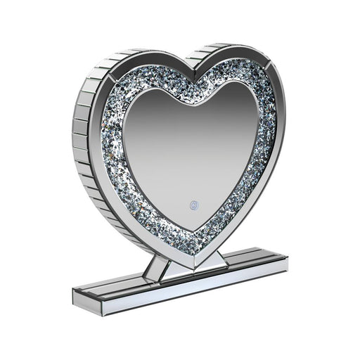 Euston Heart Shape Table Mirror Silver - CasaBella Furniture (San Antonio, TX)