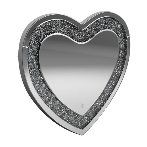 Aiko Heart Shape Wall Mirror Silver - CasaBella Furniture (San Antonio, TX)