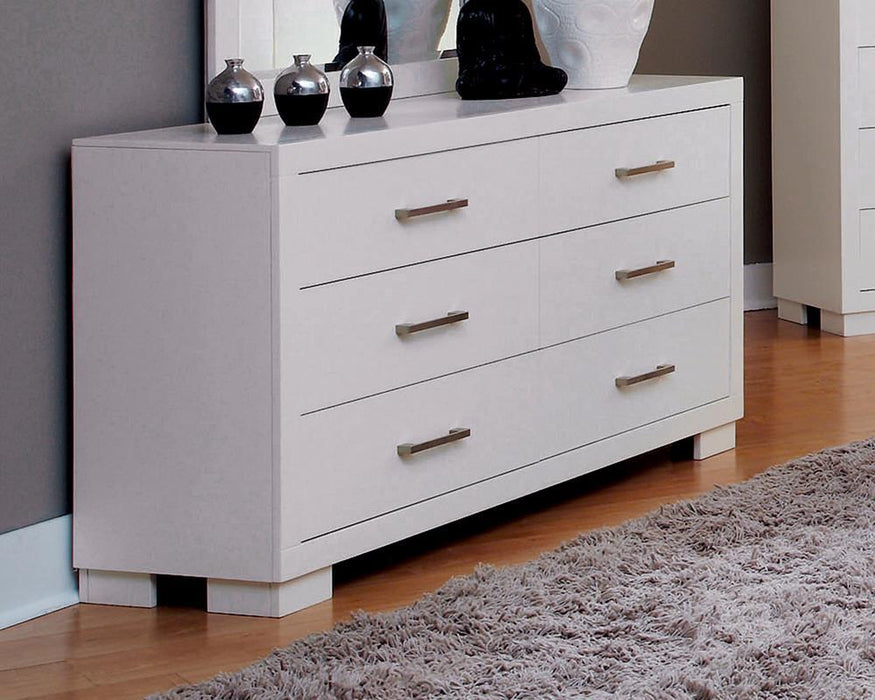 Jessica 6-drawer Dresser White - CasaBella Furniture (San Antonio, TX)