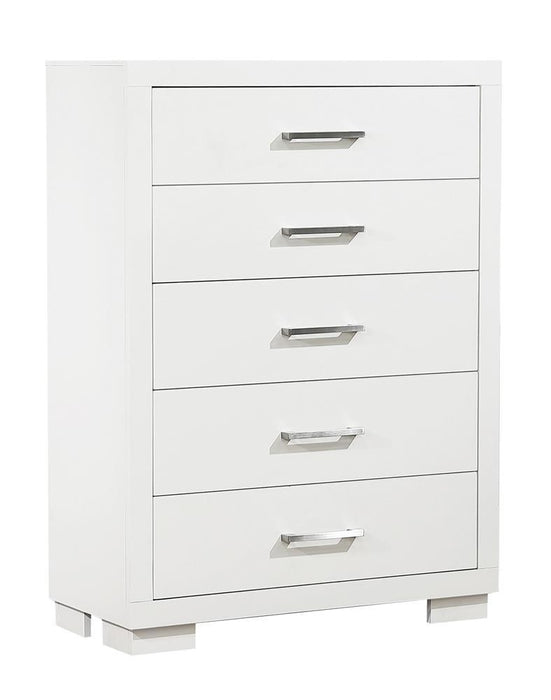 Jessica 5-drawer Chest White - CasaBella Furniture (San Antonio, TX)