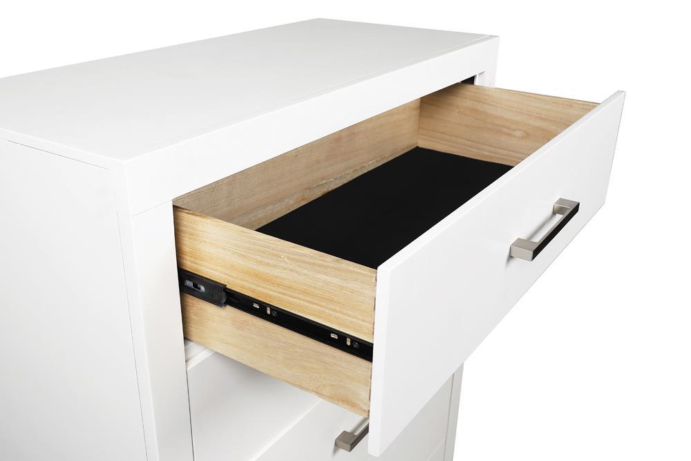 Jessica 5-drawer Chest White - CasaBella Furniture (San Antonio, TX)