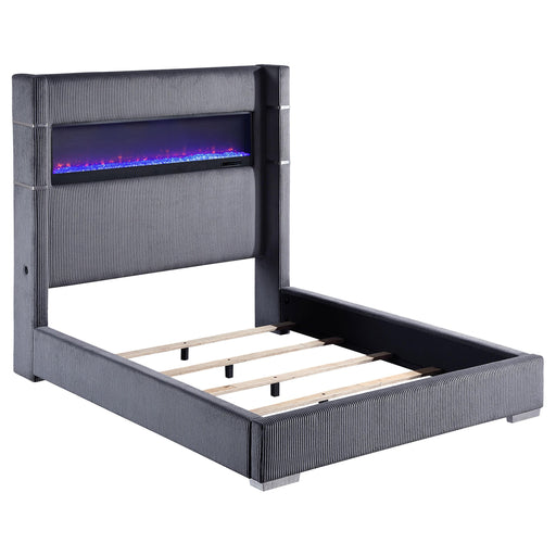 Tisdall California King, E.King & Queen Bed Grey, Black & Queen - CasaBella Furniture (San Antonio, TX)