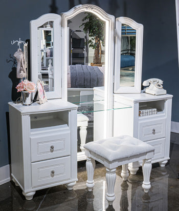 Kozlani Vanity with Mirror - CasaBella Furniture (San Antonio, TX)