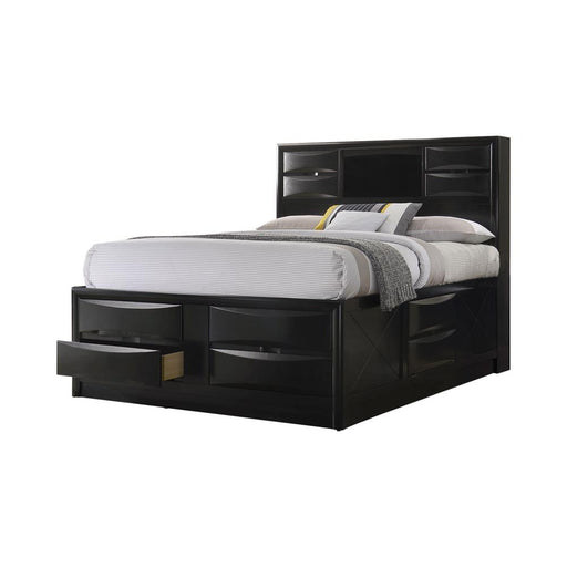 Briana California King Platform Storage Bed Black - CasaBella Furniture (San Antonio, TX)