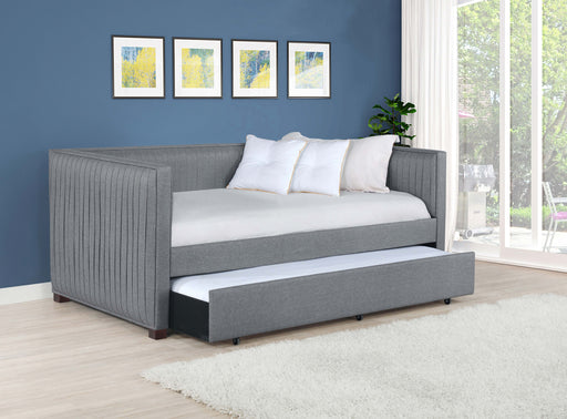 Brodie Upholstered Twin Daybed with Trundle Grey - CasaBella Furniture (San Antonio, TX)