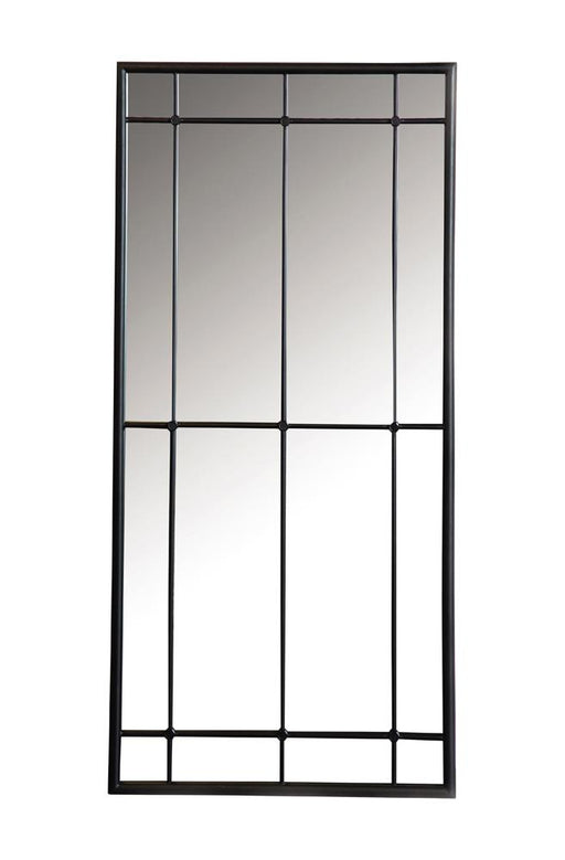 Annetta Rectangular Window Pane Wall Mirror Black - CasaBella Furniture (San Antonio, TX)
