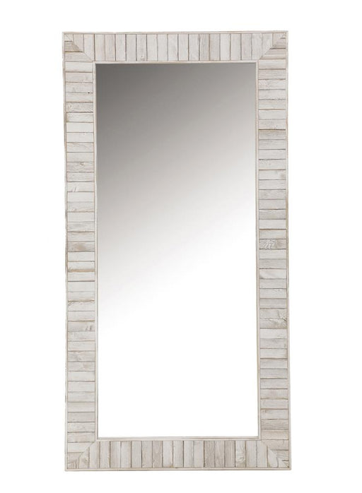Pino Rectangular Wall Mirror White - CasaBella Furniture (San Antonio, TX)