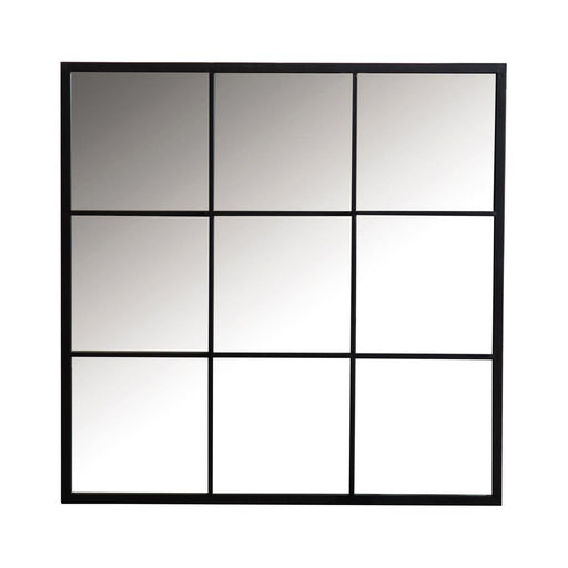 Quetzal Square Window Pane Wall Mirror Black - CasaBella Furniture (San Antonio, TX)