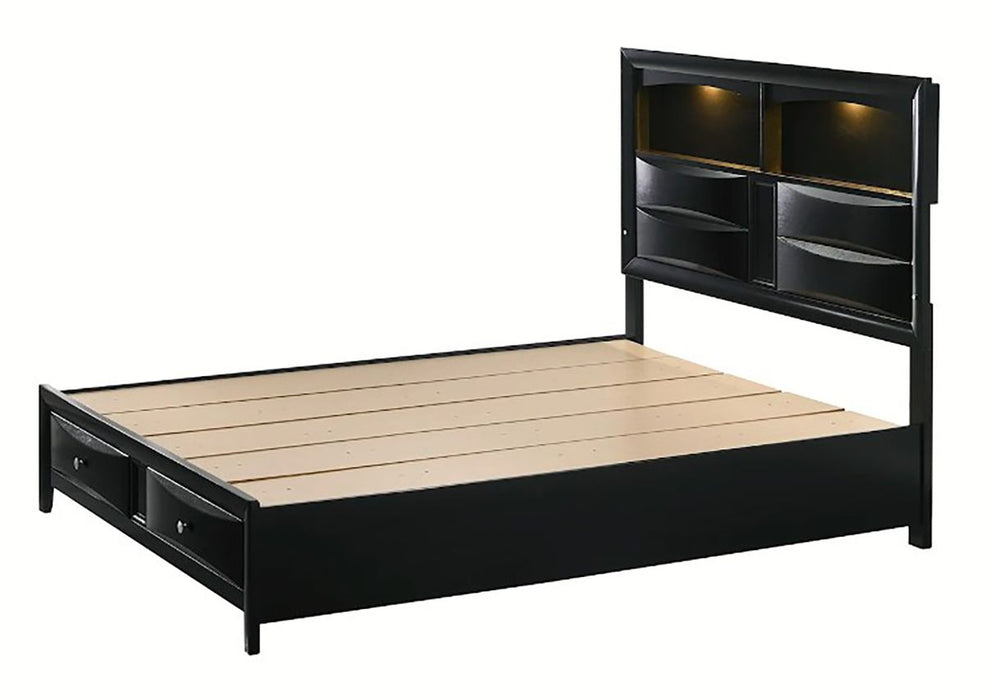 Crown Mark Furniture Fallon Queen Platform Bed with Storage in Black B4288-Q - CasaBella Furniture (San Antonio, TX)