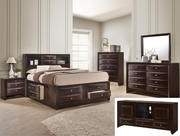 EMILY Q CAPTAINS BED HB/FB D.CHERRY - CasaBella Furniture (San Antonio, TX)