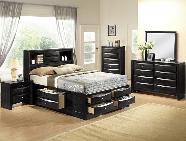 EMILY QUEEN CAPTAINS BED HB/FB - CasaBella Furniture (San Antonio, TX)
