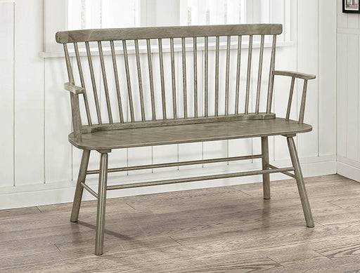 JERIMIAH SPINDLEBACK BENCH GREY - CasaBella Furniture (San Antonio, TX)