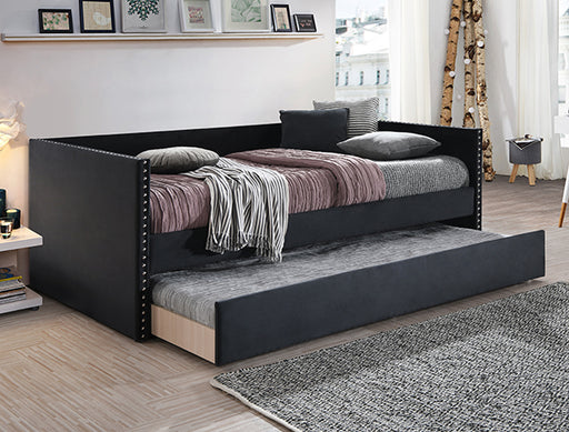 SADIE DAYBED ARM BLACK VELVET - CasaBella Furniture (San Antonio, TX)