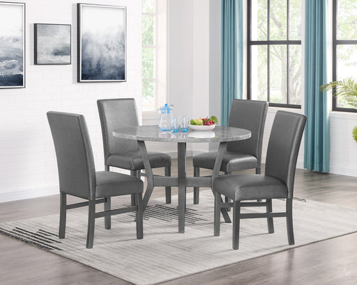 JUDSON 5-PK DINING SET GLITTER GREY - CasaBella Furniture (San Antonio, TX)