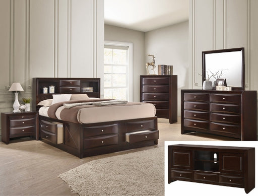 EMILY DRESSER 8 DRAWERS DARK CHERRY - CasaBella Furniture (San Antonio, TX)