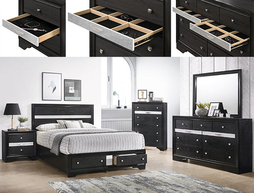 REGATA DRESSER BLACK/SILVER - CasaBella Furniture (San Antonio, TX)