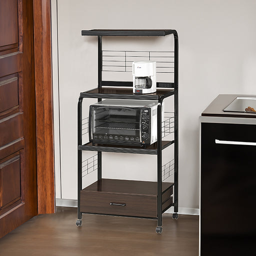 KITCHEN SHELF ON CASTERS BLACK - CasaBella Furniture (San Antonio, TX)