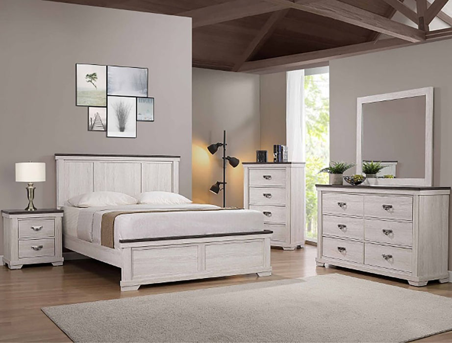 Crown Mark Furniture Leighton 2 Drawer Nightstand in White - CasaBella Furniture (San Antonio, TX)