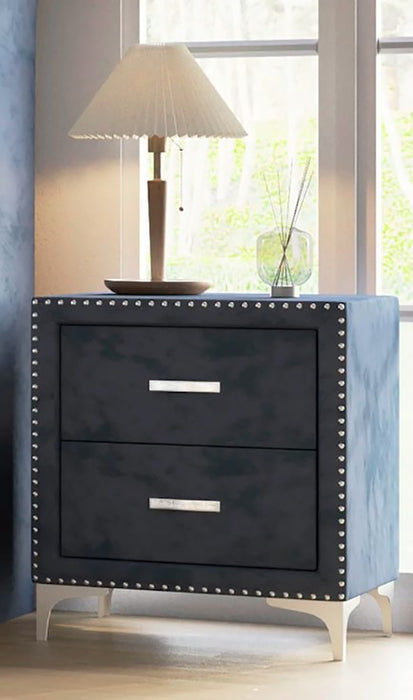 Crown Mark Furniture Lucinda 2 Drawer Nightstand in Gray - CasaBella Furniture (San Antonio, TX)