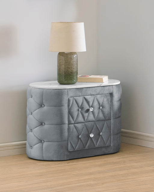 NATALIA NIGHTSTAND GREY - CasaBella Furniture (San Antonio, TX)