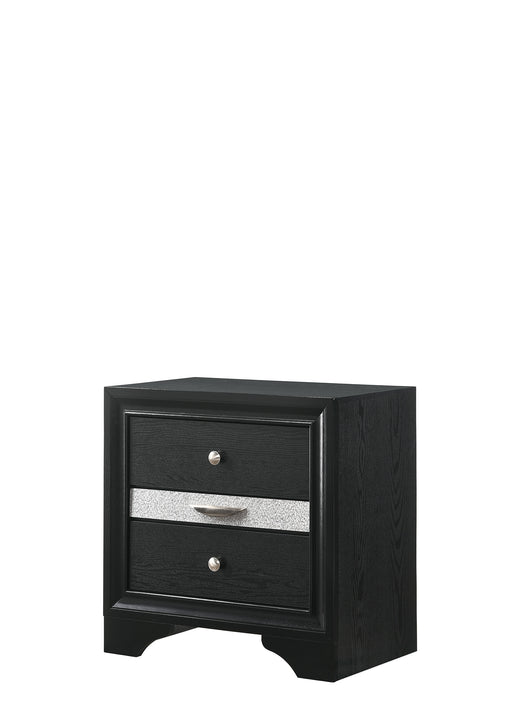 REGATA NIGHTSTAND BLACK/SILVER - CasaBella Furniture (San Antonio, TX)