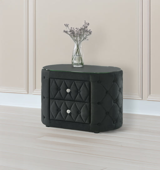 VOLTARE NIGHTSTAND BLACK - CasaBella Furniture (San Antonio, TX)
