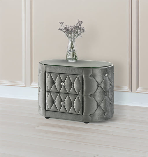 VOLTARE NIGHTSTAND GREY - CasaBella Furniture (San Antonio, TX)
