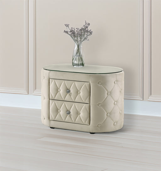 VOLTARE NIGHTSTAND IVORY - CasaBella Furniture (San Antonio, TX)