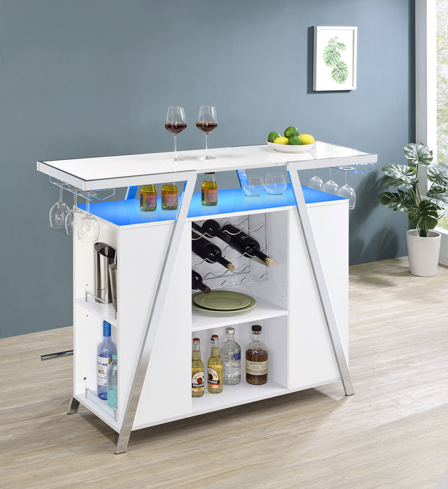 Araceli Home Bar with LED Lighting - CasaBella Furniture (San Antonio, TX)