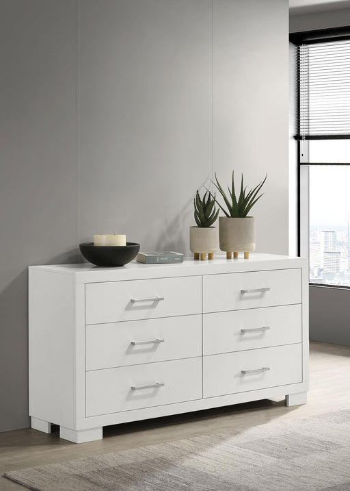 Jessica 6-drawer Dresser White - CasaBella Furniture (San Antonio, TX)