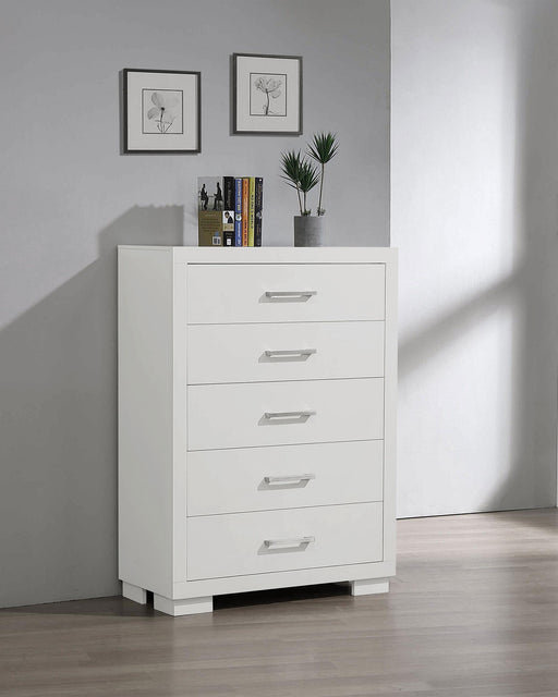 Jessica 5-drawer Chest White - CasaBella Furniture (San Antonio, TX)