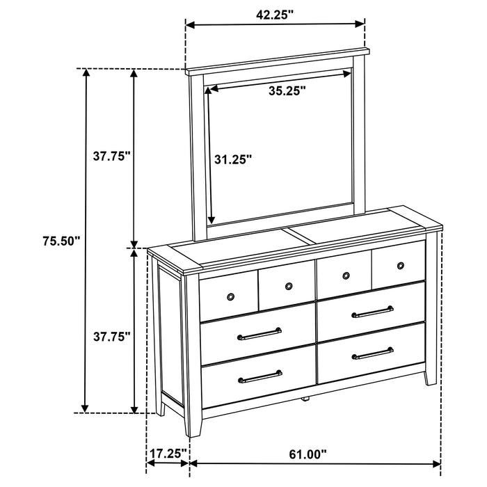 Hazlewood Dresser with Mirror - CasaBella Furniture (San Antonio, TX)