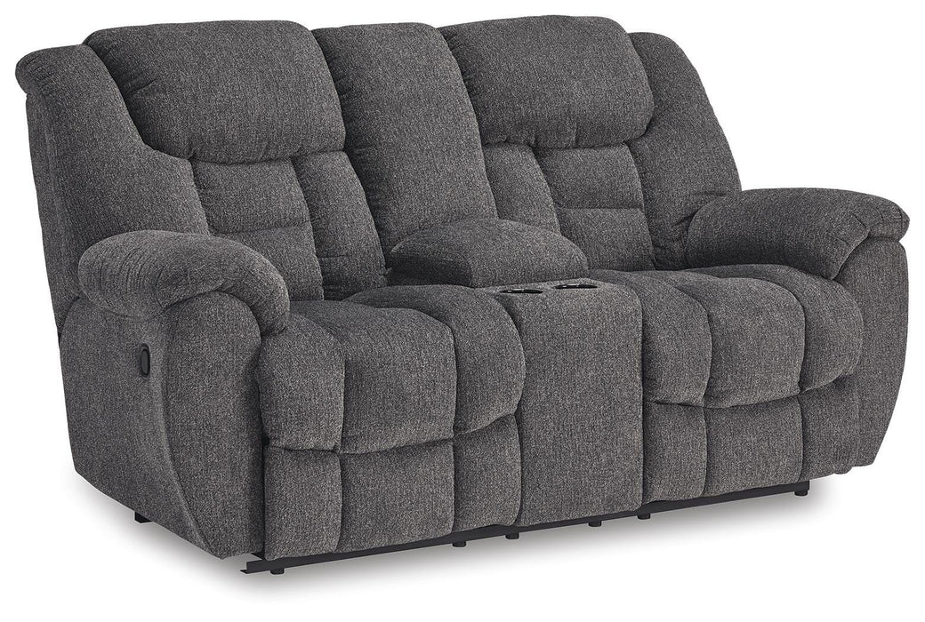 Foreside Reclining Loveseat with Console - CasaBella Furniture (San Antonio, TX)