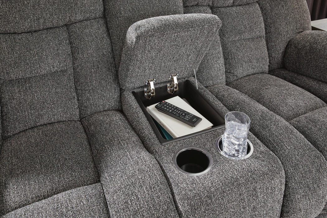 Foreside Reclining Loveseat with Console - CasaBella Furniture (San Antonio, TX)