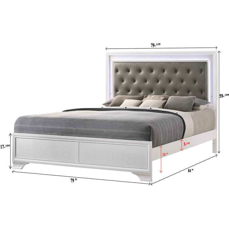 Crown Mark Lyssa B4310-K King Bed with LED - Frost IMAGE 4